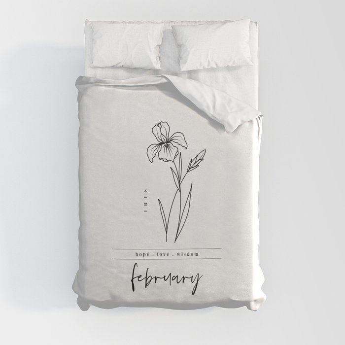 February Birth Flower | Iris Duvet Cover