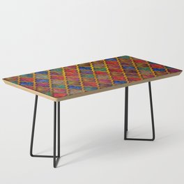 Moroccan tile red blue green iridescent pattern Coffee Table