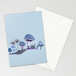 Blue Mushrooms Stationery Card