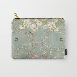 Romantic Chinoiserie Pearl Garden Carry-All Pouch