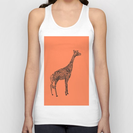 Designer Giraffe Coral Unisex Tank Top