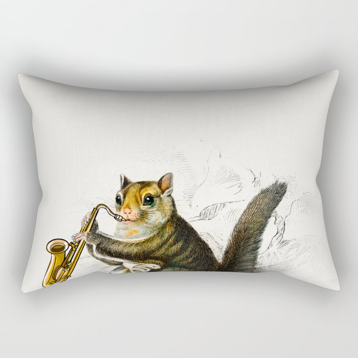 Flying squirrel playing saxophone  Rectangular Pillow