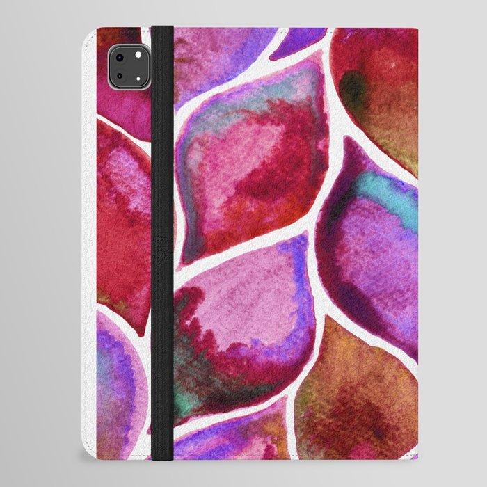 Watercolor Leaves bright violet iPad Folio Case