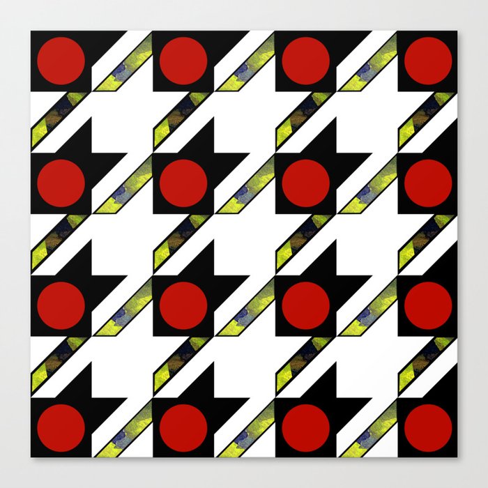 HOUNDSTOOTH PATTERN WITH POLKA DOT EFFECT Canvas Print