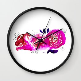 Three Purple Christchurch Roses Wall Clock