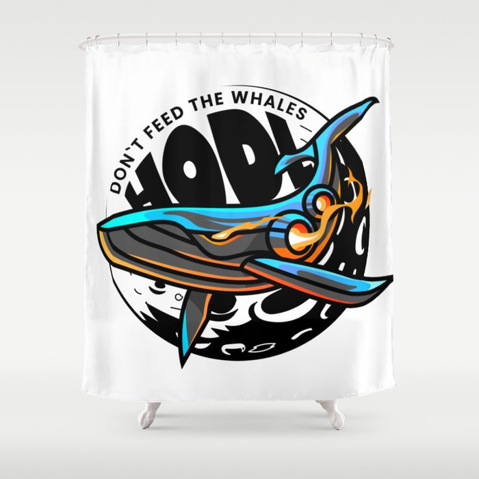 Don't Feed the Whales Bitcoin HODL Shower Curtain