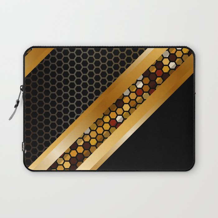 Luxury Black and Gold Pattern Laptop Sleeve