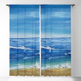 Acrylic Ocean Beach Blackout Curtain