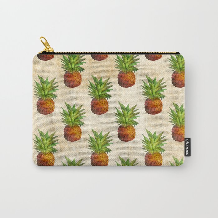 Retro Vintage Aloha Fruit  Pineapple  Pattern Carry-All Pouch