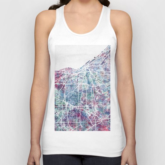Cleveland map Unisex Tank Top