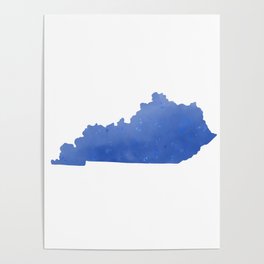 Kentucky State Map Watercolor Print Poster