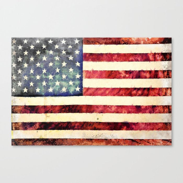 Vintage American Flag Canvas Print By Politics Society6
