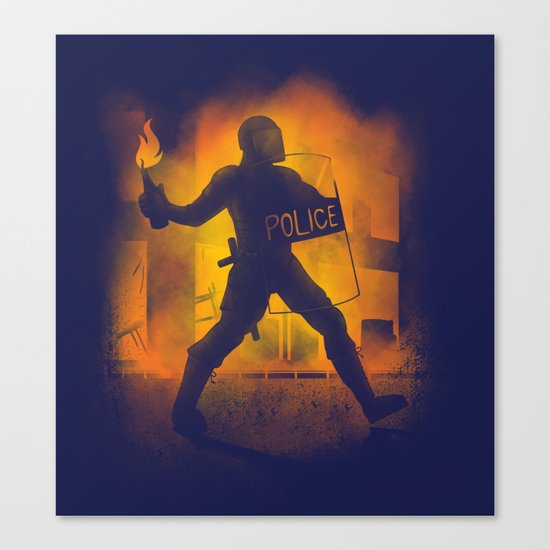 Riot Cop Canvas Print