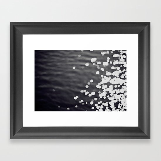 Evening Black and White Bokeh Nautical Framed Art Print