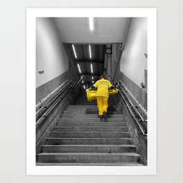 Cleaning Service in Forli Station Street Photography Art Print