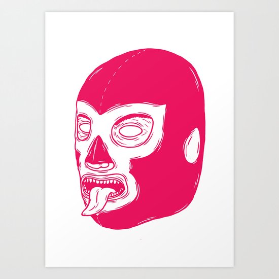 Pink Luchador Art Print