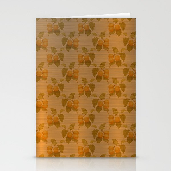 Gold Silk Metallic Peach Modern Collection Stationery Cards