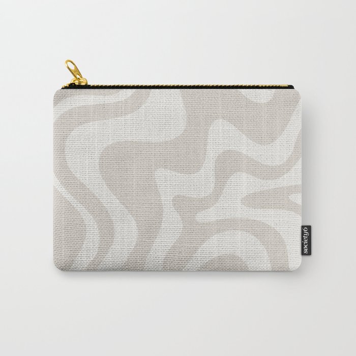 Liquid Swirl Contemporary Abstract Pattern in Mushroom Cream Carry-All Pouch
