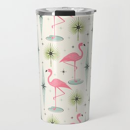 Atomic Flamingo Oasis - Larger Scale ©studioxtine Travel Mug