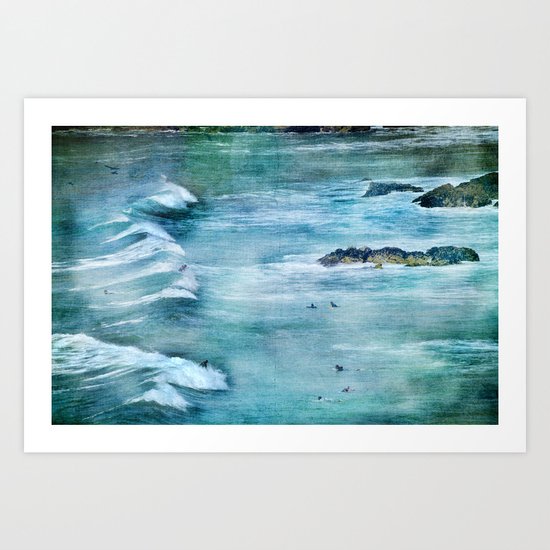 Surfing Day at Sagres beach Art Print