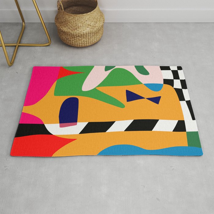 Bold and vibrant abstract shapes Rug