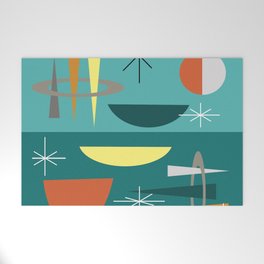 Turquoise Mid Century Modern Welcome Mat