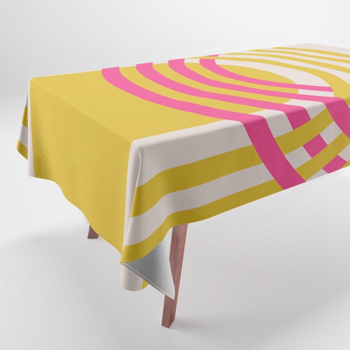 Arches in Fandango Pink and Mustard Yellow Tablecloth