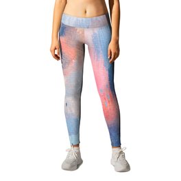 Grace Too Leggings | Abstractart, Ink, Painting, Blue, Illustration, Pink, Acrylic, Orange, Art, Curated 