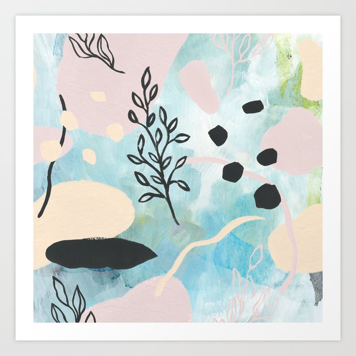 Spring Vibes Modern Abstract Art Color Shapes Painting Art Print