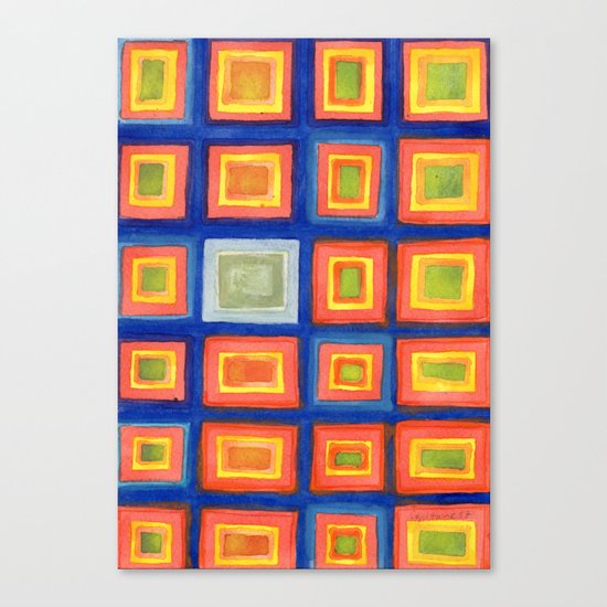 Square Pattern Beaming with Luminous Color Canvas Print