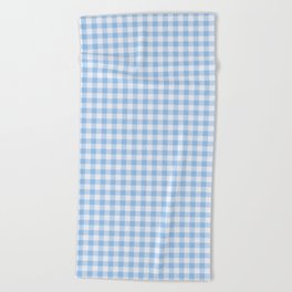 Gingham Plaid Pattern - Natural Blue Beach Towel