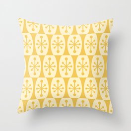 Mid Century Modern Atomic Fusion Pattern 335 Yellow on Yellow Throw Pillow