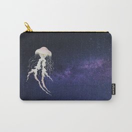 White Jellyfish With Fairy Lights In Space Art Carry-All Pouch
