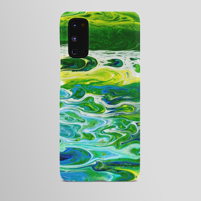 Blue waves and green grass Android Case