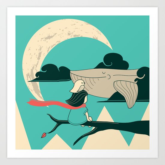 Did you see the whale in flight Art Print