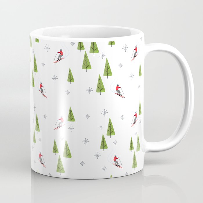 Skis and Pine Trees Coffee Mug