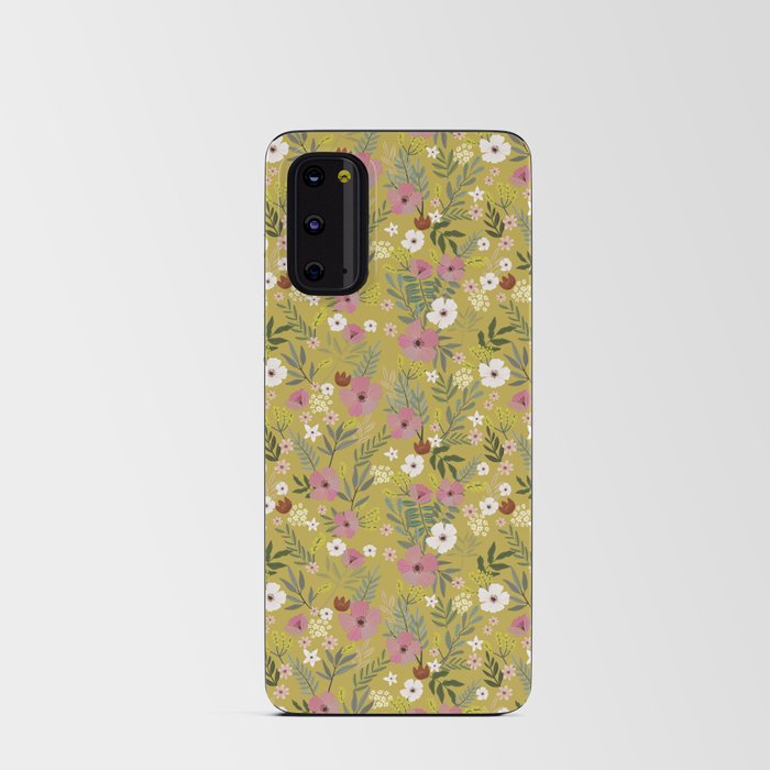 Wildflowers lime Cottagecore Android Card Case
