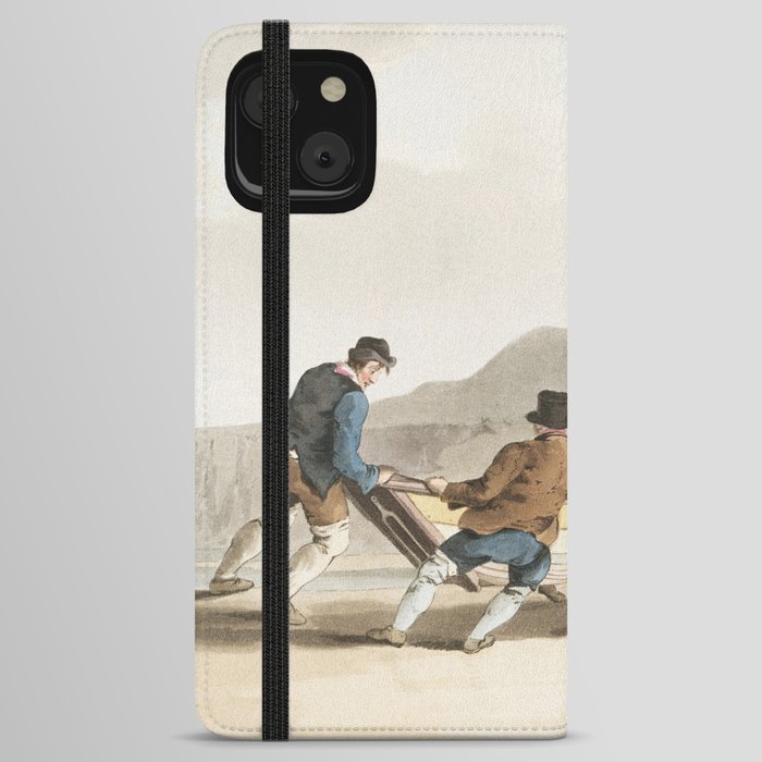 Vintage English life illustration 19th century in Yorkshire iPhone Wallet Case