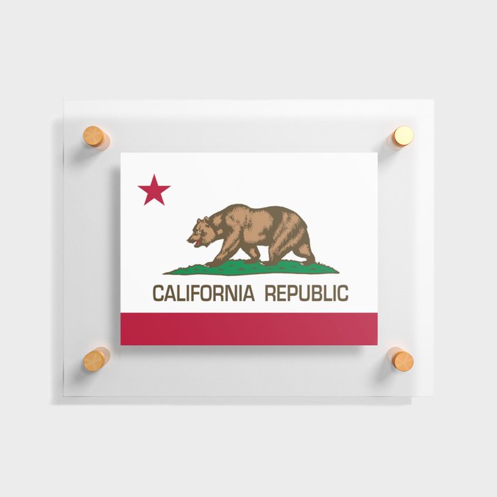 California Republic Flag - Bear Flag Floating Acrylic Print