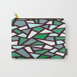 Black Geometric Abstract Pattern Green Blue White Carry-All Pouch