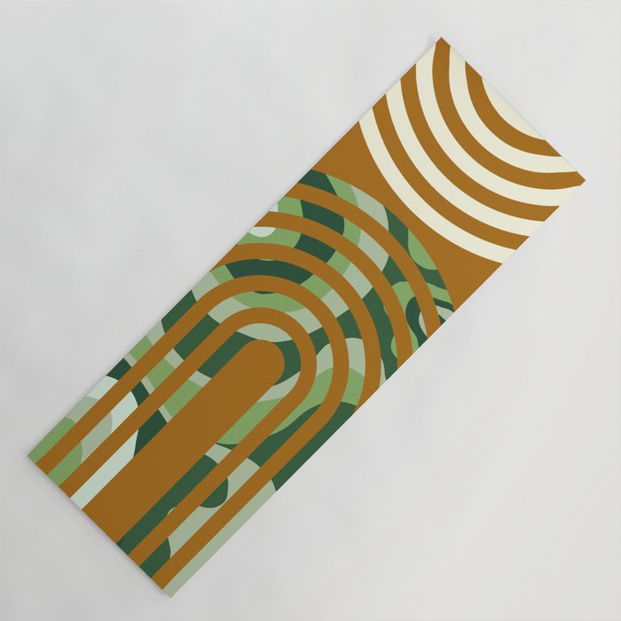 Abstract Mid-Century Arches with Swirl Blobs Yoga Mat