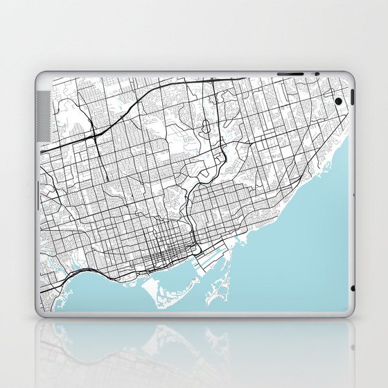 Toronto City Map of Ontario, Canada - Circle Laptop & iPad Skin