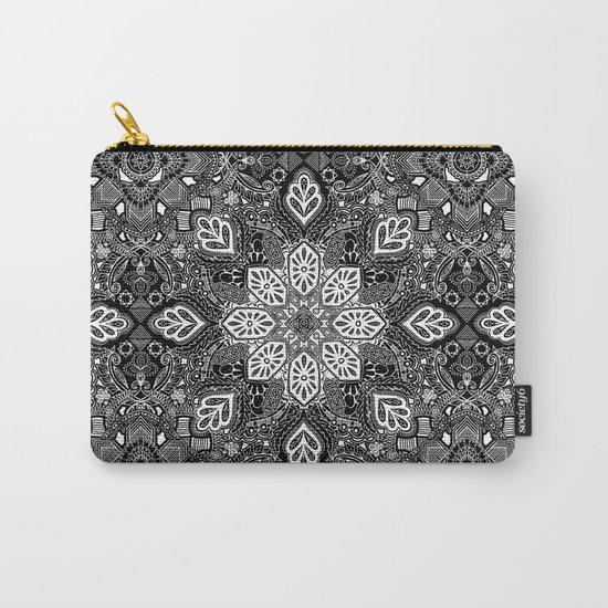 Gypsy Lace in White on Black Carry-All Pouch