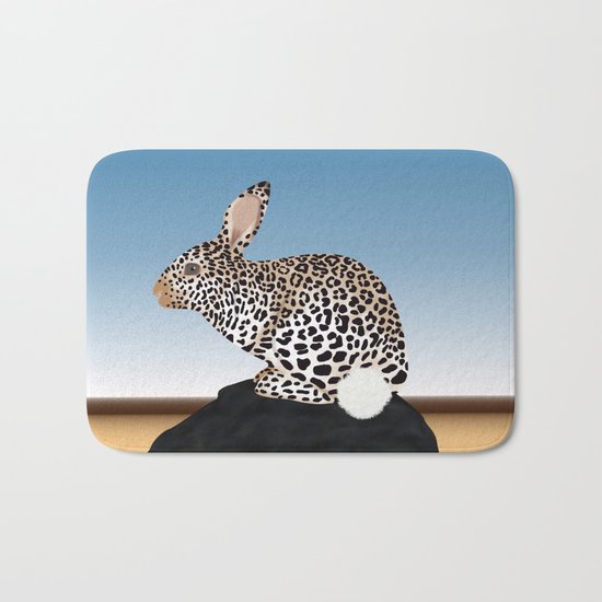 Rabbit Guepard Pattern Bath Mat