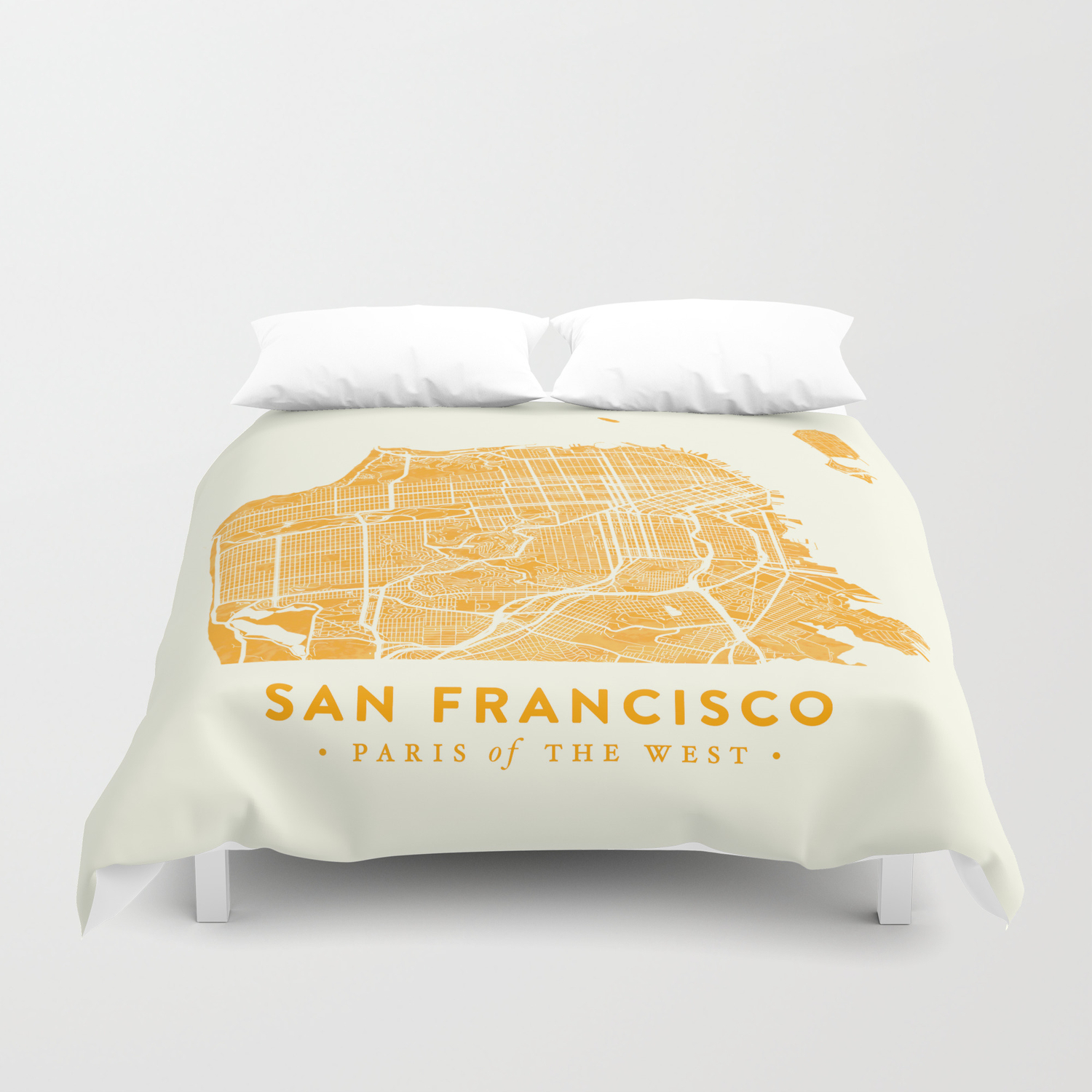 San Francisco City Map 03 Duvet Cover By Chiachiatu Society6