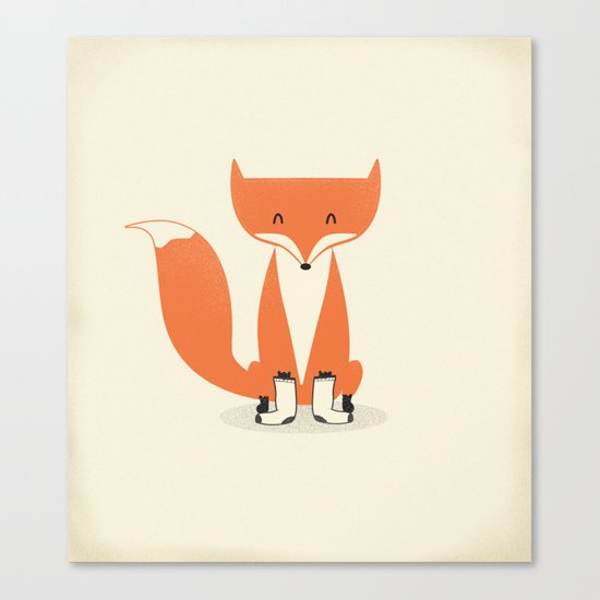 A Fox With Socks Canvas Print