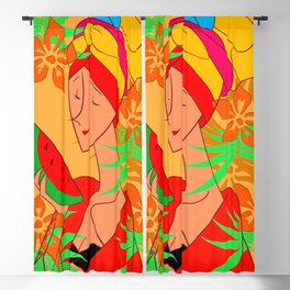 Tropical lady Blackout Curtain