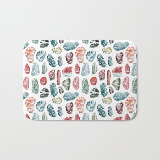 Coral Sea Pebbles Pattern Bath Mat