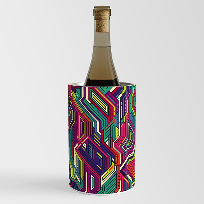 Pop Art and Colorful Abstract Geometric Seamless Pattern. Wallpaper Background Wine Chiller