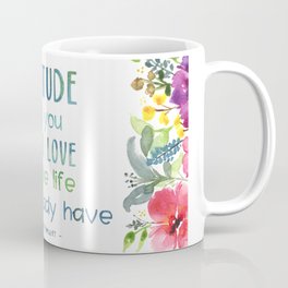 Gratitude Watercolor Inspirational Quote Coffee Mug